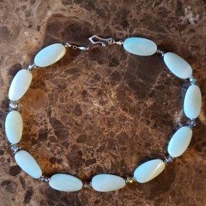 Smooth green agate necklace